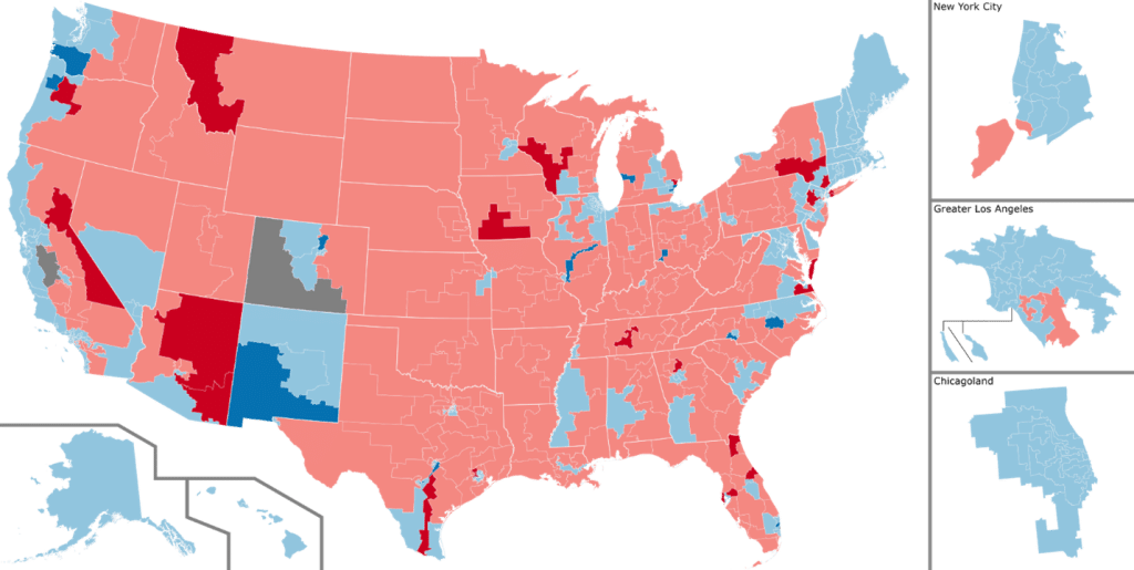 The House GOP majority will either be 222 seats or 221 seats when all of the counting is done, guaranteeing gridlock