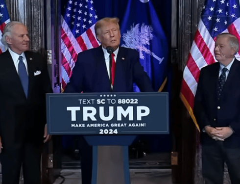 Trump in South Carolina warns ‘Joe Biden has brought us to the brink of World War III’ as U.S. and NATO send tanks to Ukraine