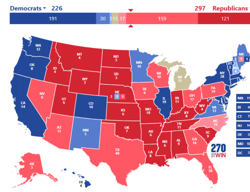 Trump leads Biden 47% to 41% in swing states, wins GA, AZ, NC, PA, WI and NV in four-way and two-way races